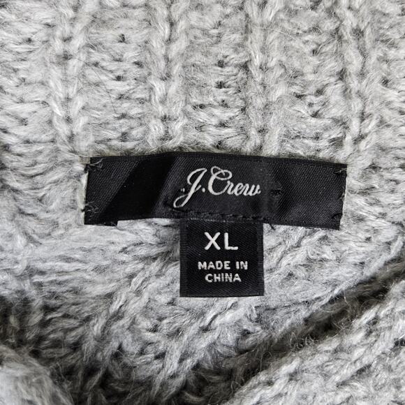 J.Crew Alpaca Blend Womens Pointelle Cable Knit Sweater AF007 Cottage Gray XL - Picture 9 of 16